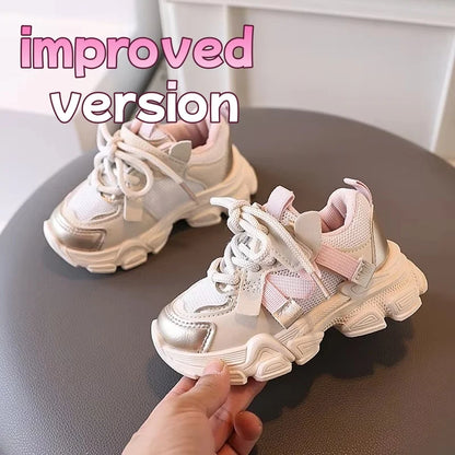 Girls & Boys Casual Sneakers Soft Sole Sports Shoes For Child Autumn colorful