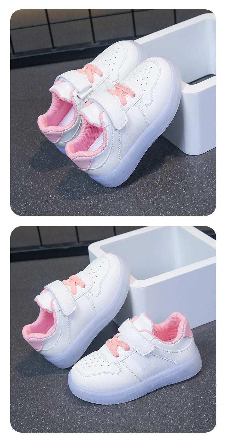 Zapatos Fashion Girls' Sneakers Spring New Kids Luminous Shoes Breath Boys Shoes Anti Slip Girls Casual Shoe Кроссовки