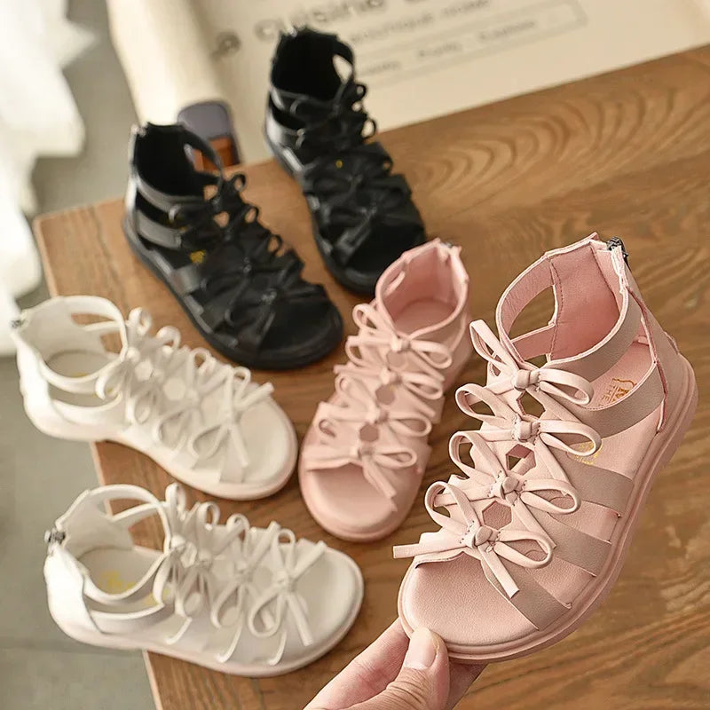 New Summer Kids Sandals for Girl Outdoor Beach Shoes Girls Gladiator Sandals Small Cute Bowknot Baby Toddler Girl Sandals 21-36
