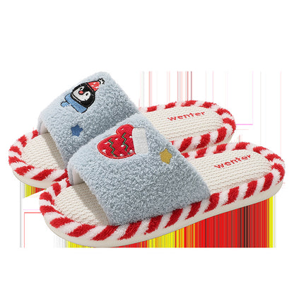 Breathable Sweat-absorbent Home Indoor Cotton Wear-resistant Fluffy Slippers Wholesale