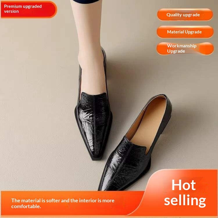 Crack Pointed Deep Mouth High Heels Women