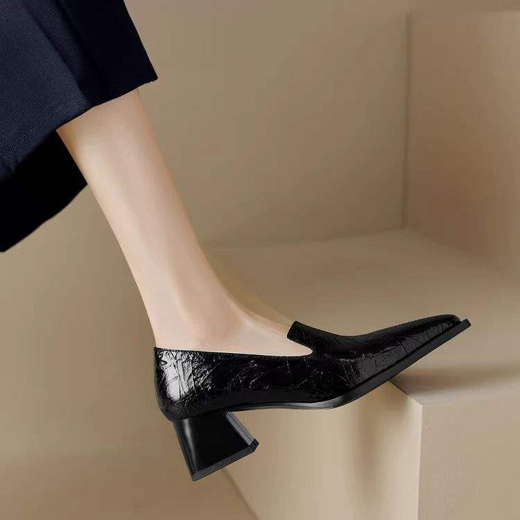 Crack Pointed Deep Mouth High Heels Women