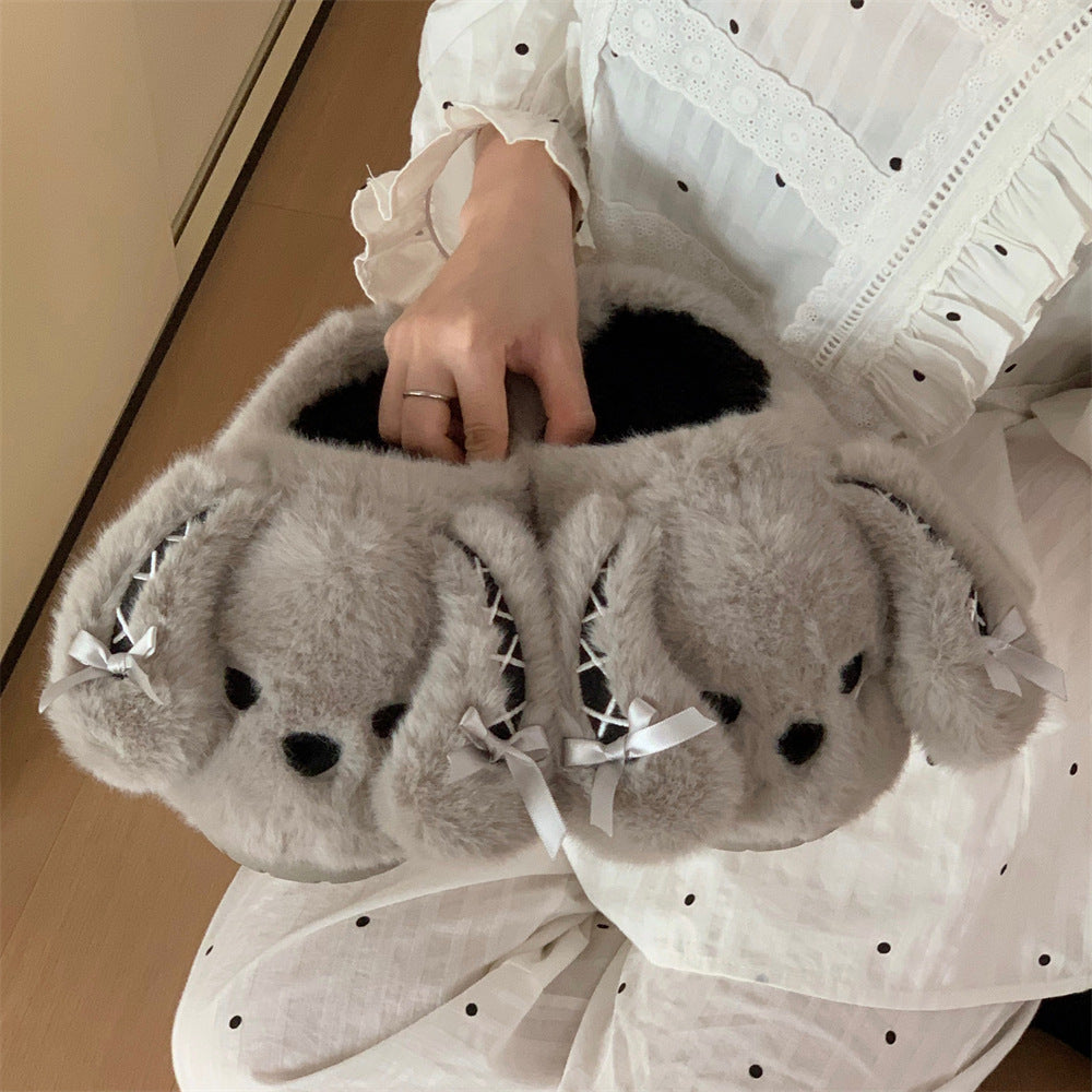 Rabbit Cotton Slippers Female Winter Girl Heart Lolita Style