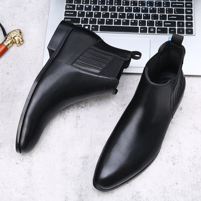 Men's Chelsea Boots Retro British Pointed High-top