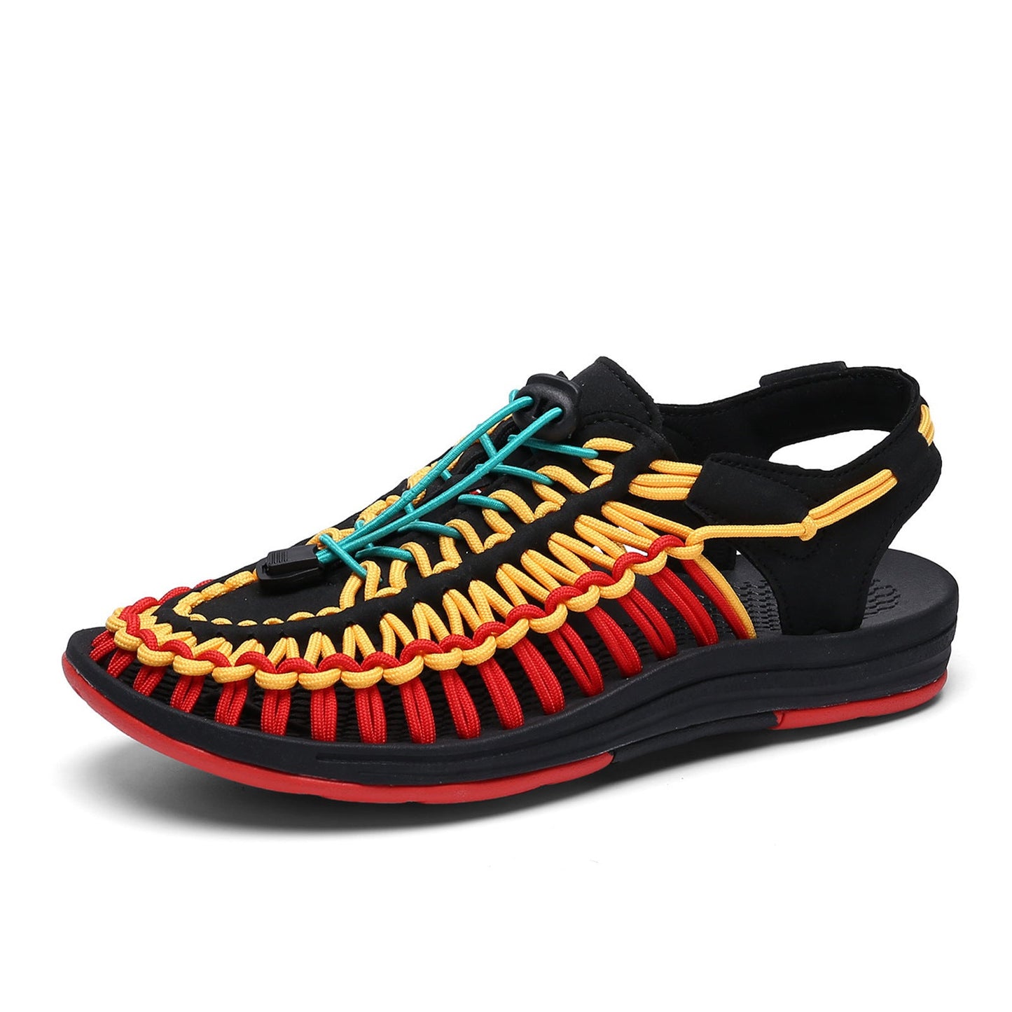 Fashion Woven Sandals Women Men Drawstring Tie Roman Shoes Summer (Available)