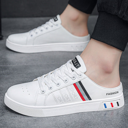 Summer Men's Casual Breathable Semi Slipper White Shoes