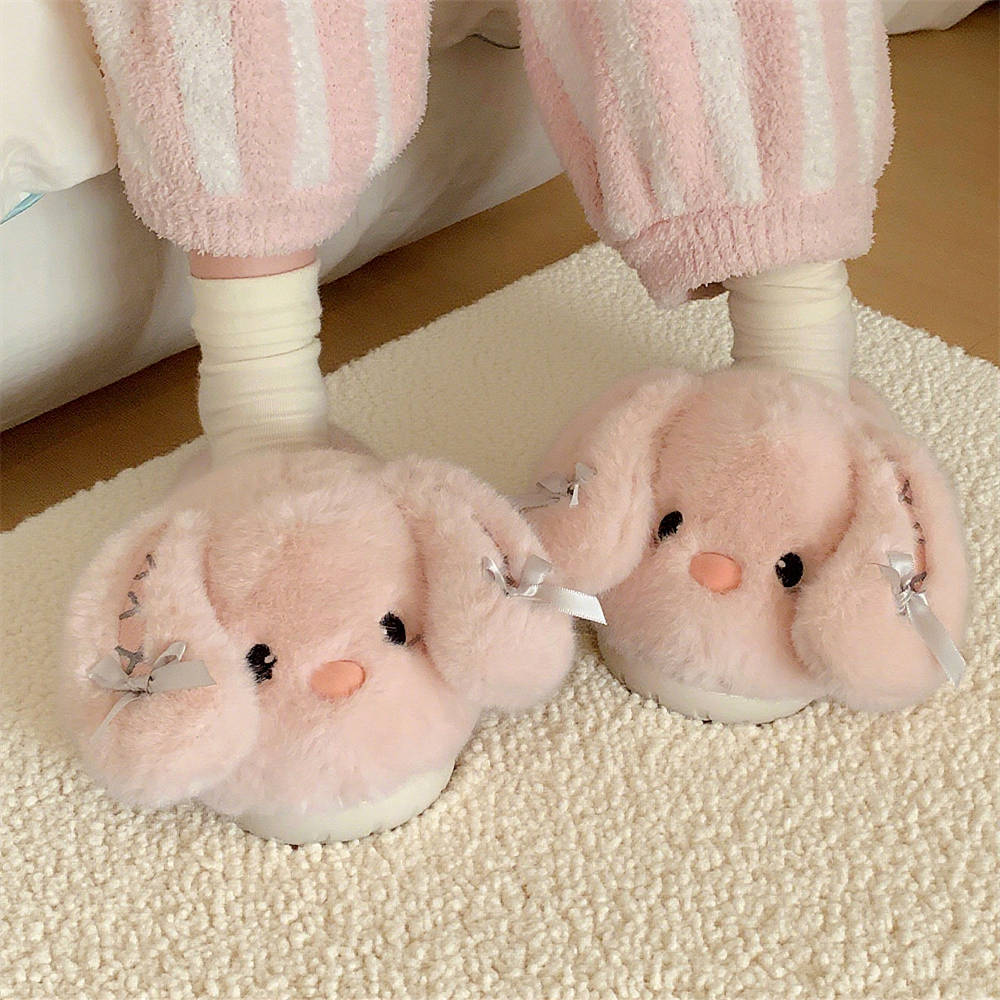 Rabbit Cotton Slippers Female Winter Girl Heart Lolita Style