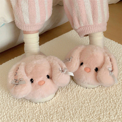 Rabbit Cotton Slippers Female Winter Girl Heart Lolita Style
