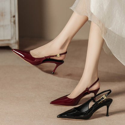 Women's Stiletto Heel Pointed Toe Strap Closed Toe Sandals