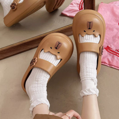 Indoor Home Thick-soled Non-slip Cartoon Closed-toe Slippers