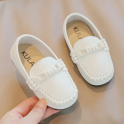 Korean Style Casual Children Gommino Soft Bottom Slip On Baby Shoes Boys' Leather Shoes Slip-on