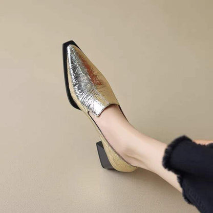 Crack Pointed Deep Mouth High Heels Women