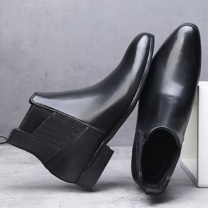 Men's Chelsea Boots Retro British Pointed High-top