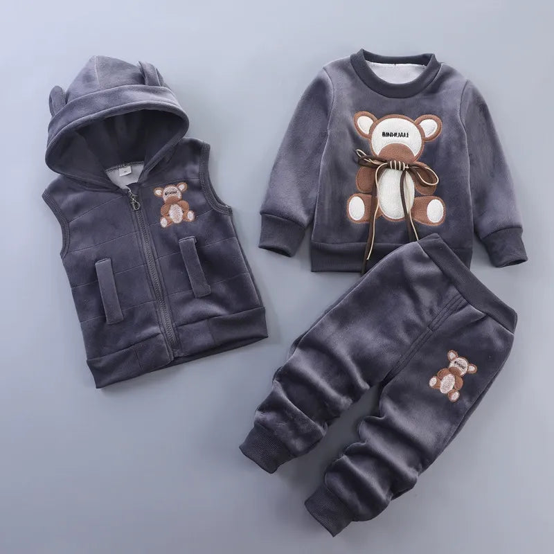 Children's Clothing 2025 Children's Winter Clothing Baby Three Pcs Set