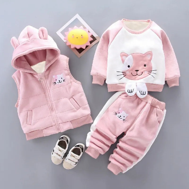 Children's Clothing 2025 Children's Winter Clothing Baby Three Pcs Set
