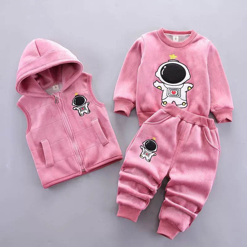 Children's Clothing 2025 Children's Winter Clothing Baby Three Pcs Set