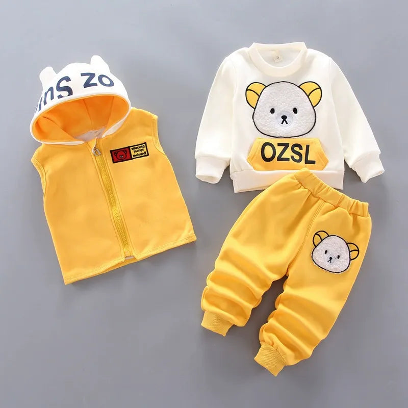 Children's Clothing 2025 Children's Winter Clothing Baby Three Pcs Set