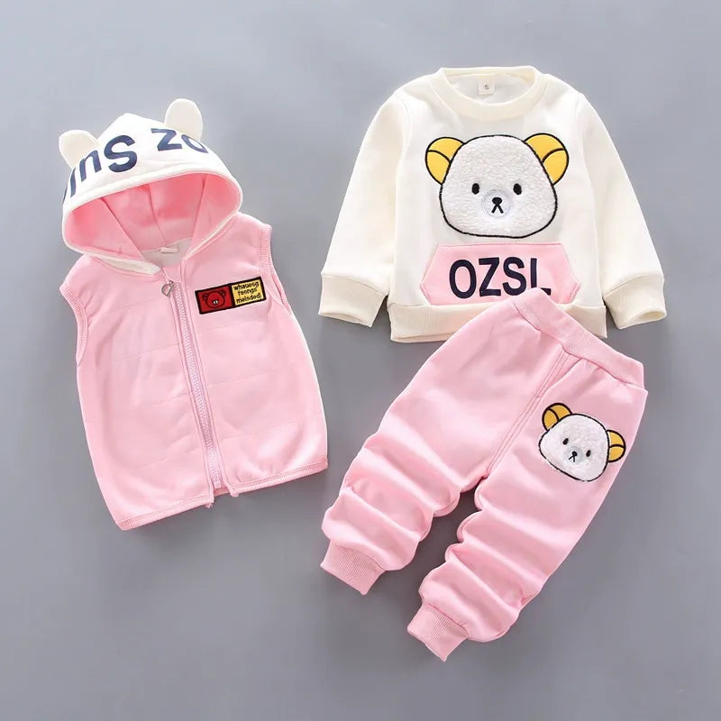 Children's Clothing 2025 Children's Winter Clothing Baby Three Pcs Set