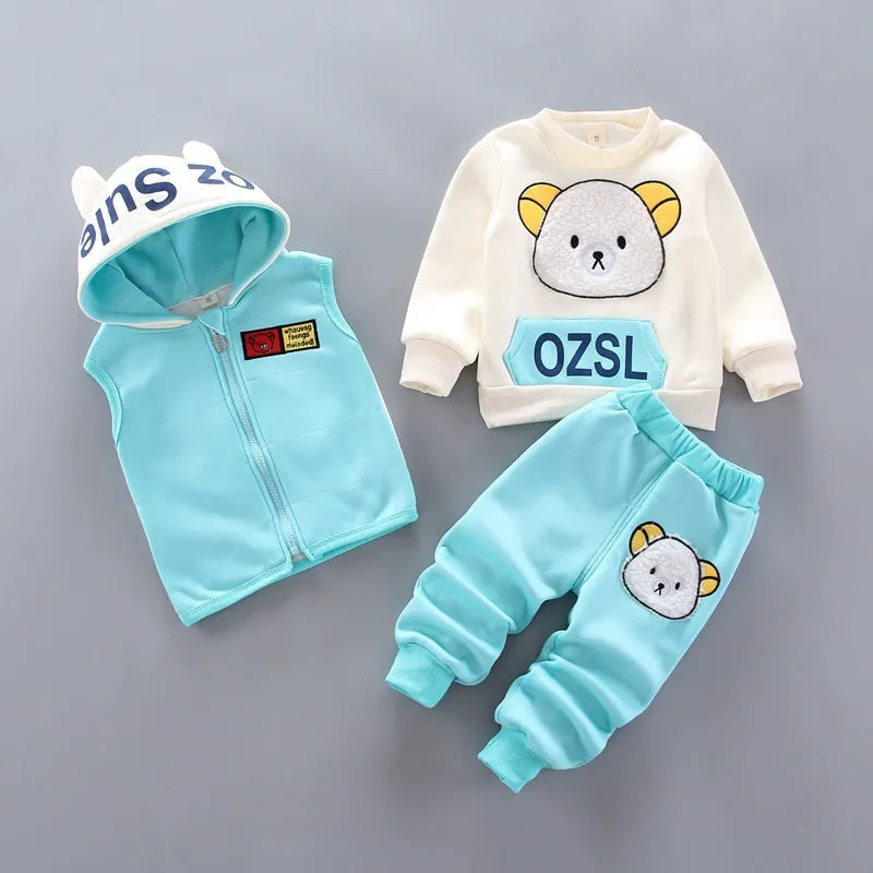 Children's Clothing 2025 Children's Winter Clothing Baby Three Pcs Set