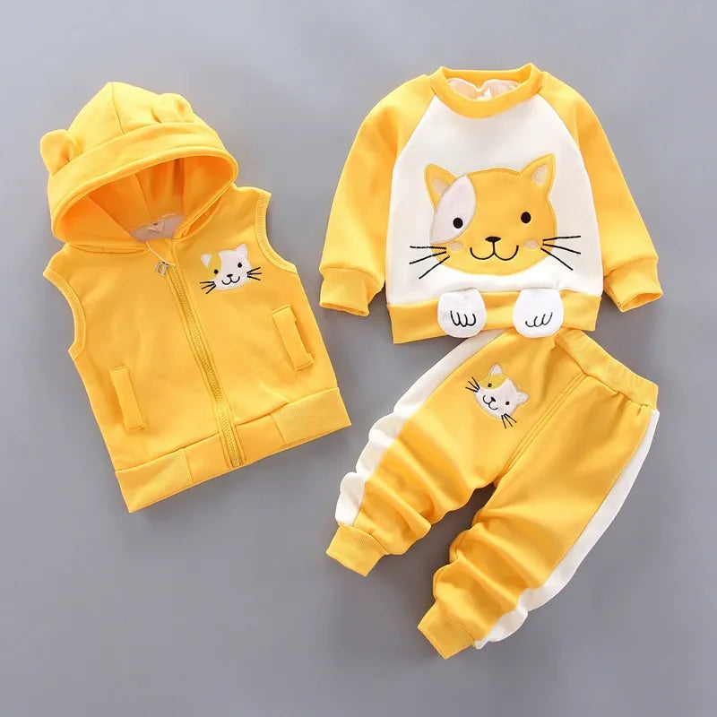 Children's Clothing 2025 Children's Winter Clothing Baby Three Pcs Set