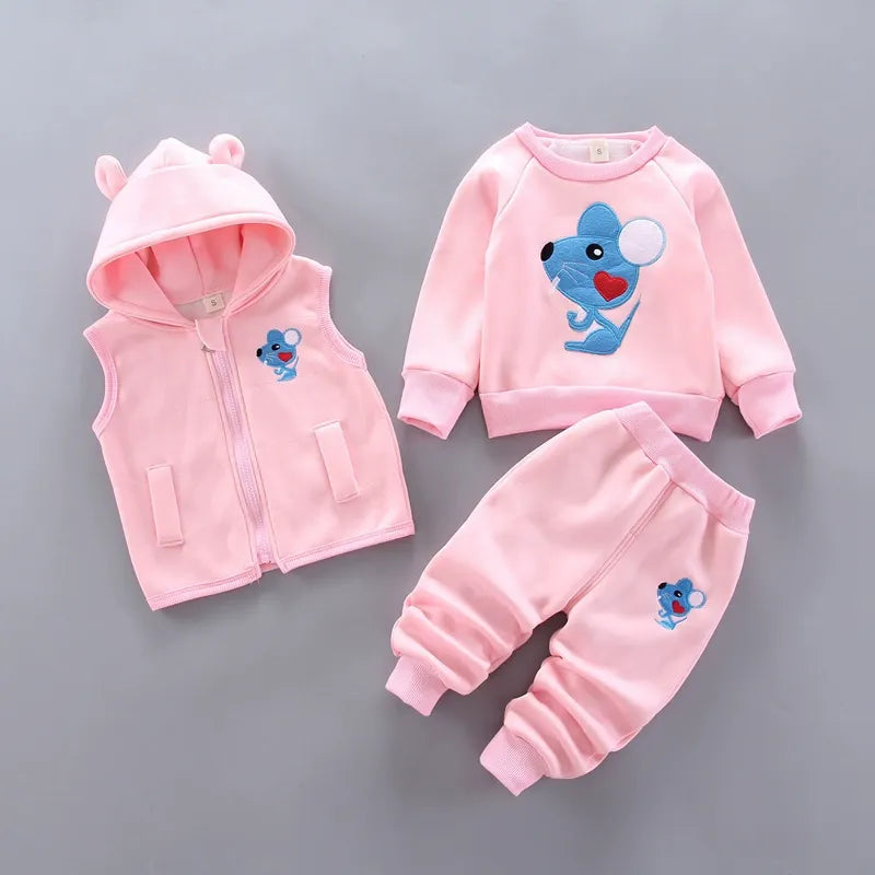 Children's Clothing 2025 Children's Winter Clothing Baby Three Pcs Set