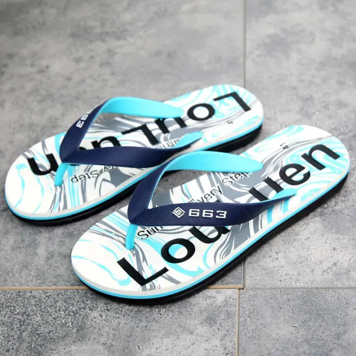 Herringbone Rubber Anti slip Clamp Feet Sandals, Beach Slippers for Outer Wear, Men's Summer