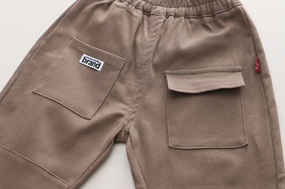 Children's knitted sweater vest cardigan three-piece set boys and girls baby cartoon shirt set