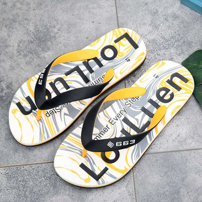 Herringbone Rubber Anti slip Clamp Feet Sandals, Beach Slippers for Outer Wear, Men's Summer