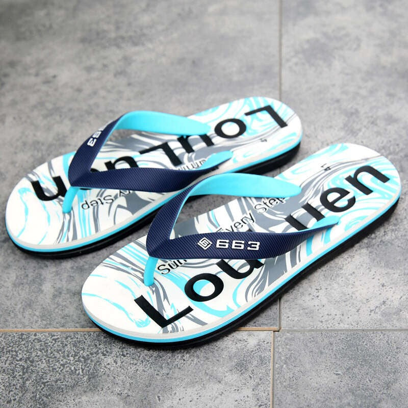 Herringbone Rubber Anti slip Clamp Feet Sandals, Beach Slippers for Outer Wear, Men's Summer