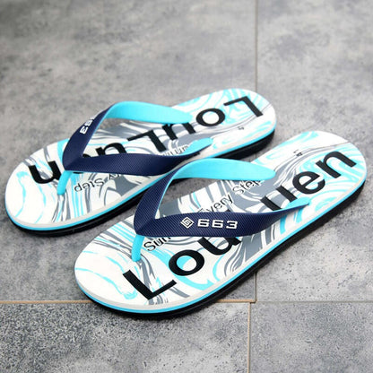 Herringbone Rubber Anti slip Clamp Feet Sandals, Beach Slippers for Outer Wear, Men's Summer