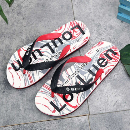 Herringbone Rubber Anti slip Clamp Feet Sandals, Beach Slippers for Outer Wear, Men's Summer