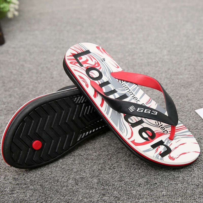 Herringbone Rubber Anti slip Clamp Feet Sandals, Beach Slippers for Outer Wear, Men's Summer
