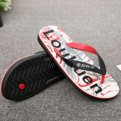 Herringbone Rubber Anti slip Clamp Feet Sandals, Beach Slippers for Outer Wear, Men's Summer
