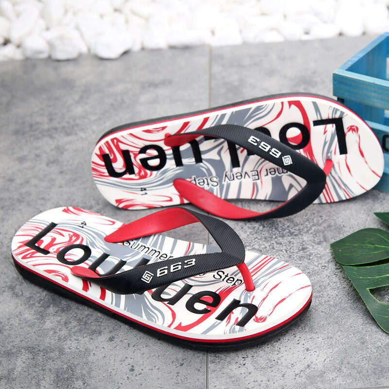 Herringbone Rubber Anti slip Clamp Feet Sandals, Beach Slippers for Outer Wear, Men's Summer